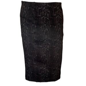 Liverpool black & brown snake print midi pencil skirt w/back slit Size 12